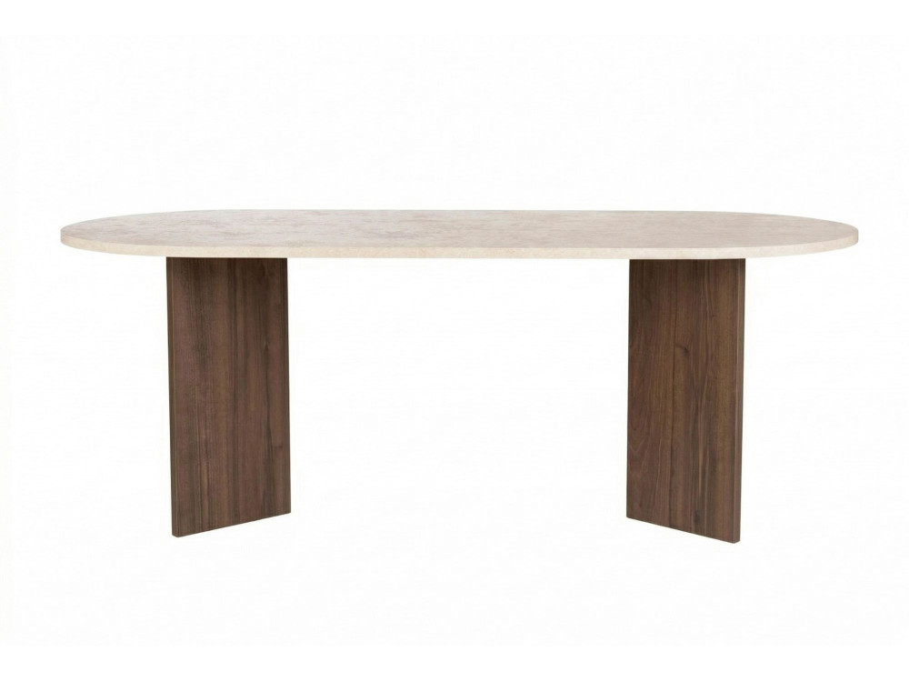 Mesa de jantar em madeira "Sabella" - 200 x 90 x 75 cm - Travertino