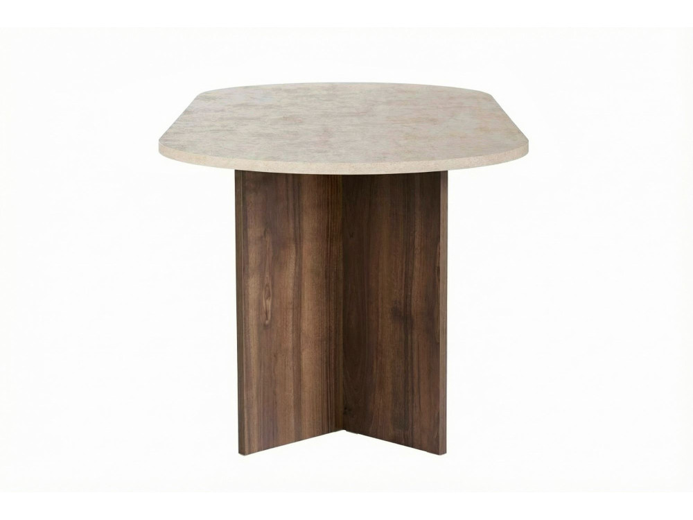 Mesa de jantar em madeira "Sabella" - 200 x 90 x 75 cm - Travertino