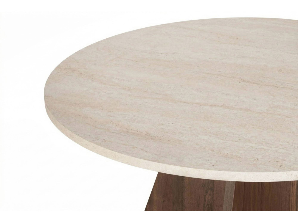 Mesa de jantar de madeira "Virella" - 120 x 120 x 75 cm - Travertino