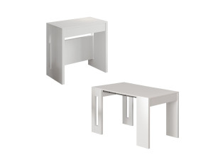 Mesa de jantar extensível de madeira "Nivo" - 80 x 44 x 76 cm - Branco