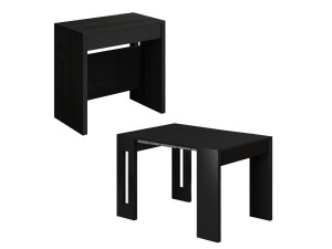 Mesa de jantar extensível de madeira "Nivo" - 80 x 44 x 76 cm - Preto