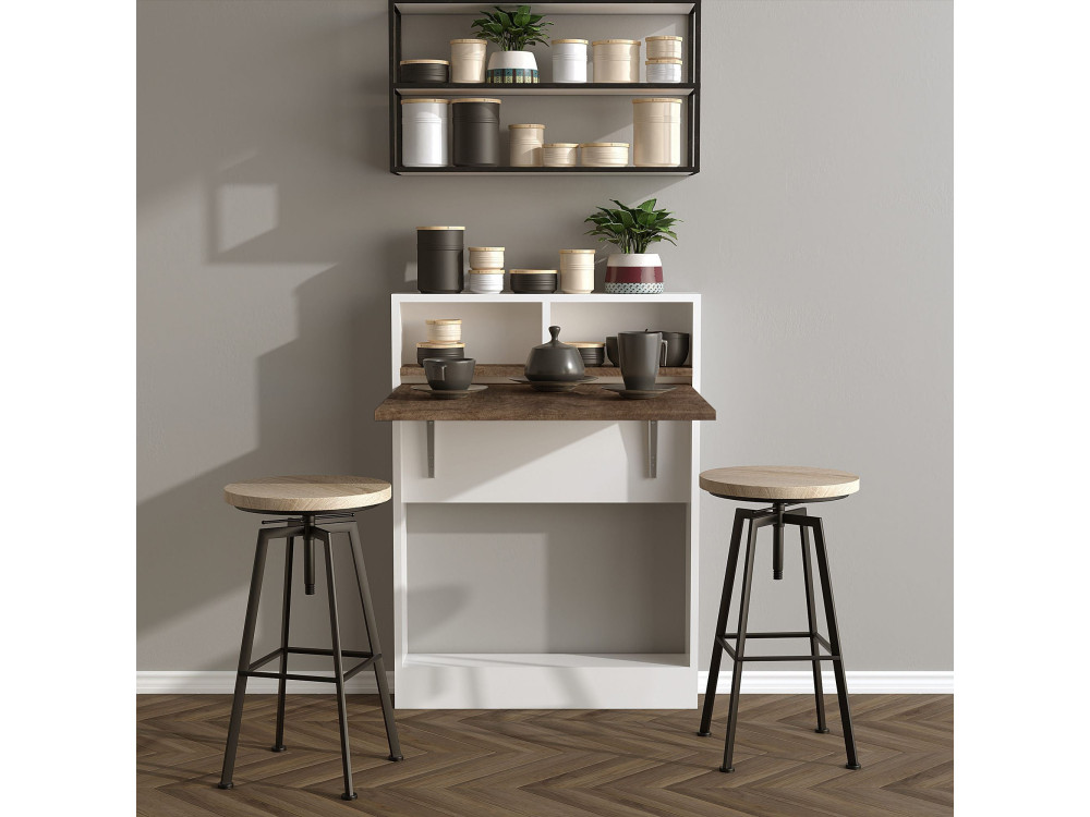 Mesa de jantar dobrável de madeira "Bracked" - 70 x 15 x 96 cm - Bege