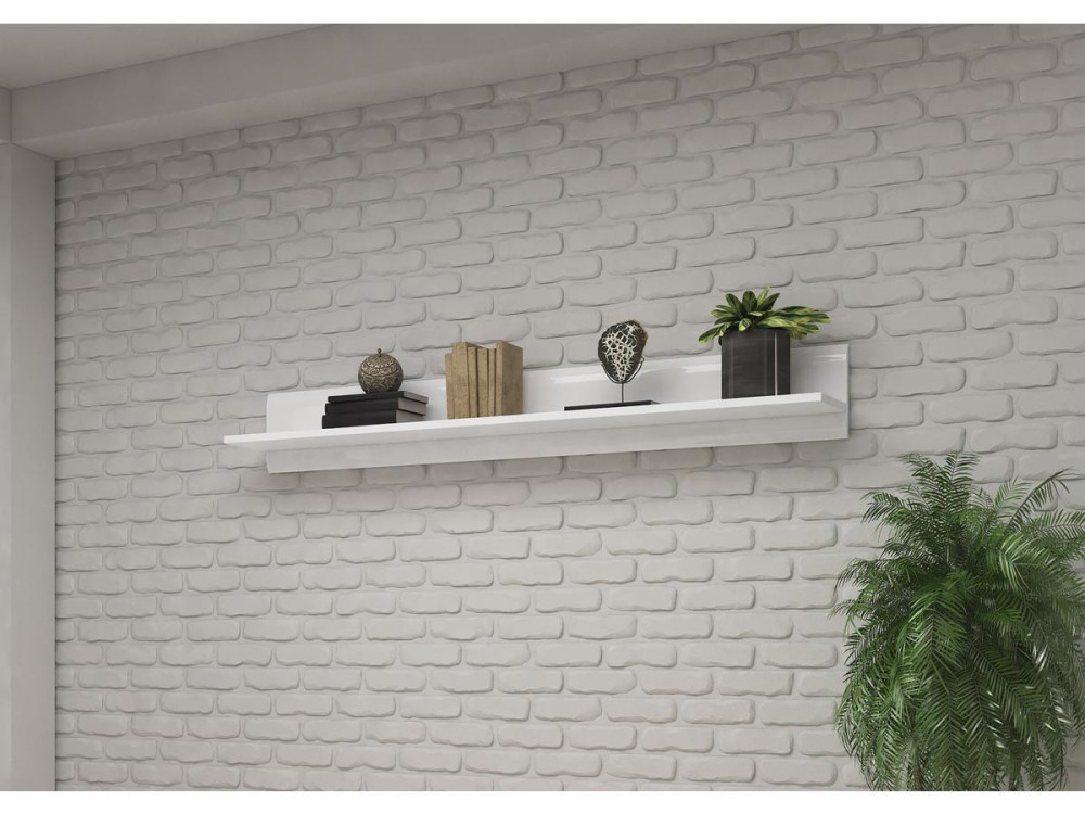 Prateleira curta "TULSA WM" - 22 x 160 x 22 cm - Branco brilhante
