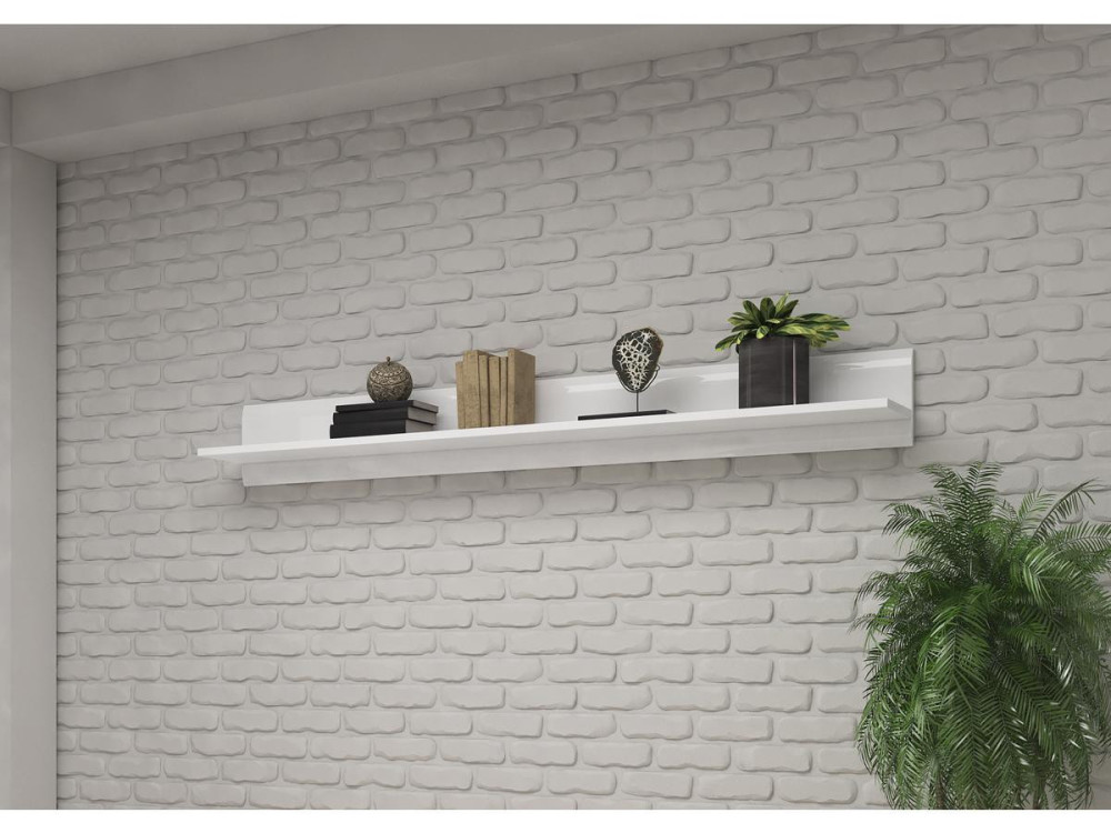 Prateleira comprida TULSA WM - 22 x 180 x 22 cm - Branco brilhante