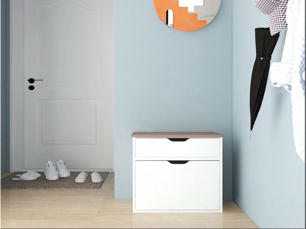 Sapateira "Wade" - 60 x 23,8 x 68 cm - Branco