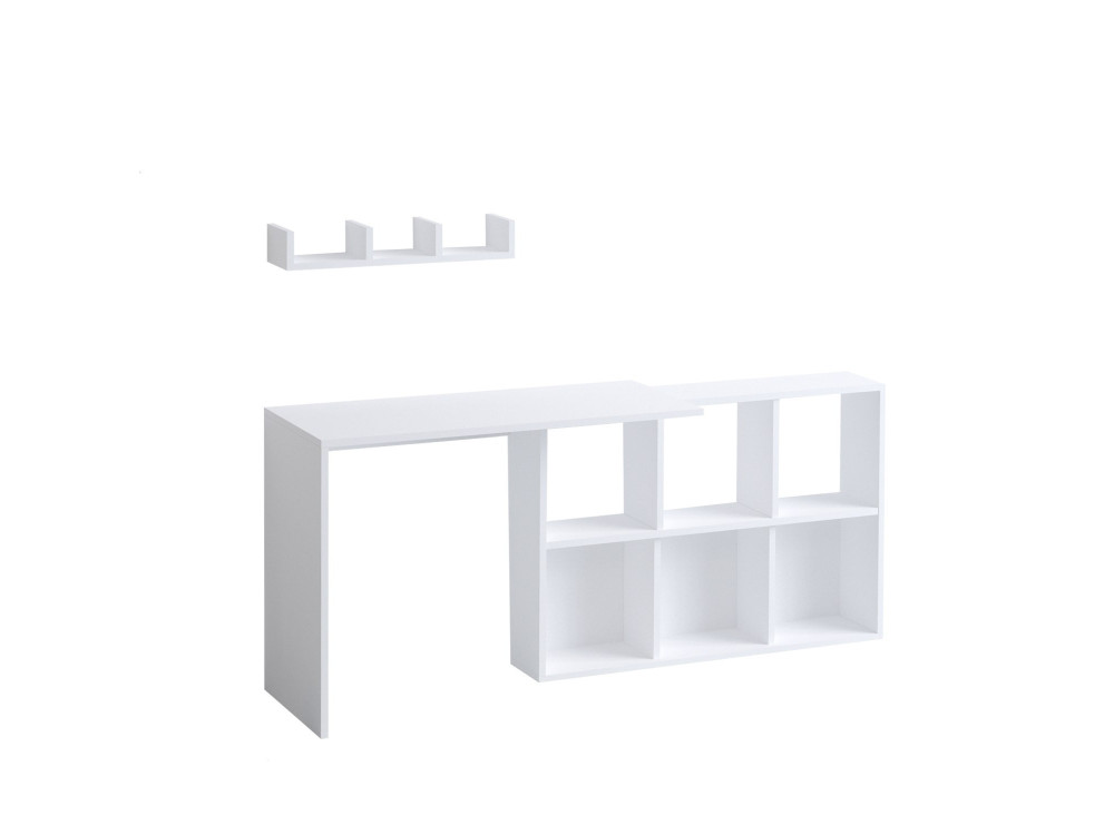 Secretária de madeira "Jack" - 145 x 45 x 74 cm - Carvalho branco
