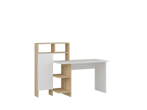 Secretária de madeira "Bugra" - 135 x 60 x 111 cm - Branco