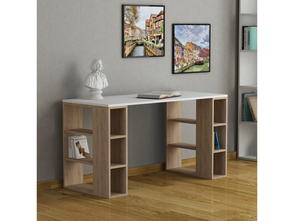 Secretária de madeira "Colmar" - 140 x 75 x 60 cm - Branco