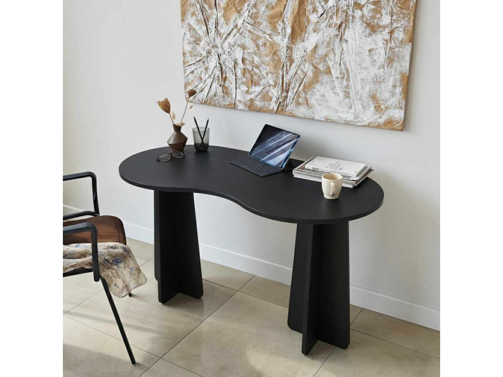 secretária de madeira "infinita" 120 x 60 x 75 cm - Preto