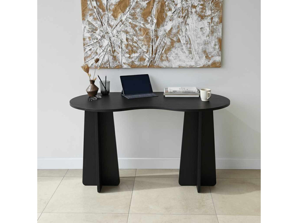 secretária de madeira "infinita" 120 x 60 x 75 cm - Preto