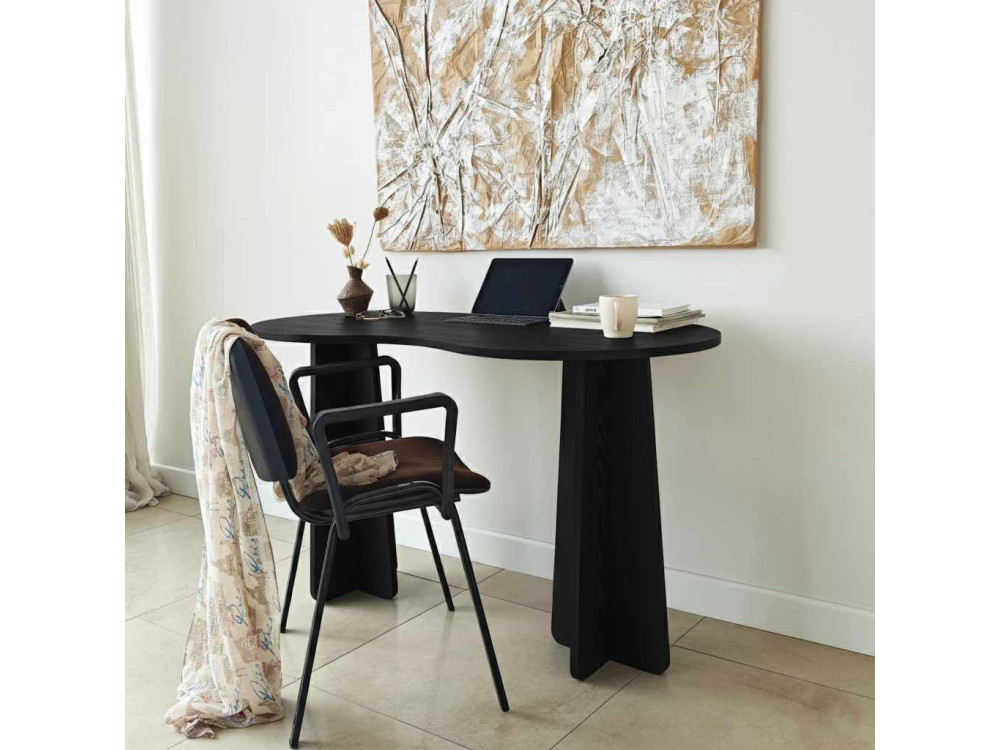 secretária de madeira "infinita" 120 x 60 x 75 cm - Preto