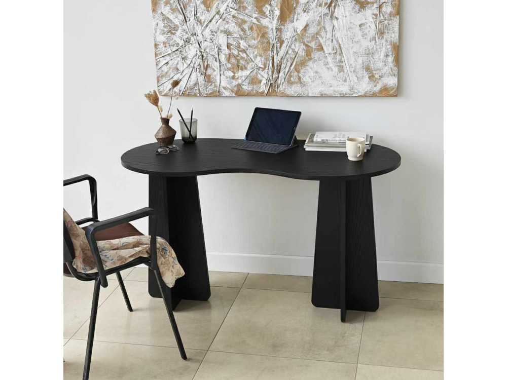 secretária de madeira "infinita" 120 x 60 x 75 cm - Preto