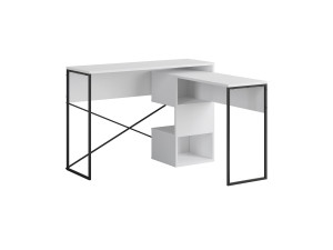 Secretária modular de madeira "Badau" - 110 x 102 x 77 cm - Branco