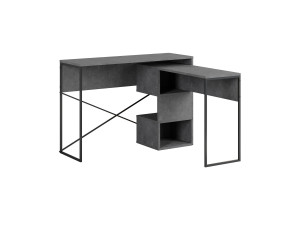Secretária modular de madeira "Badau" - 110 x 102 x 77 cm - Cinzento