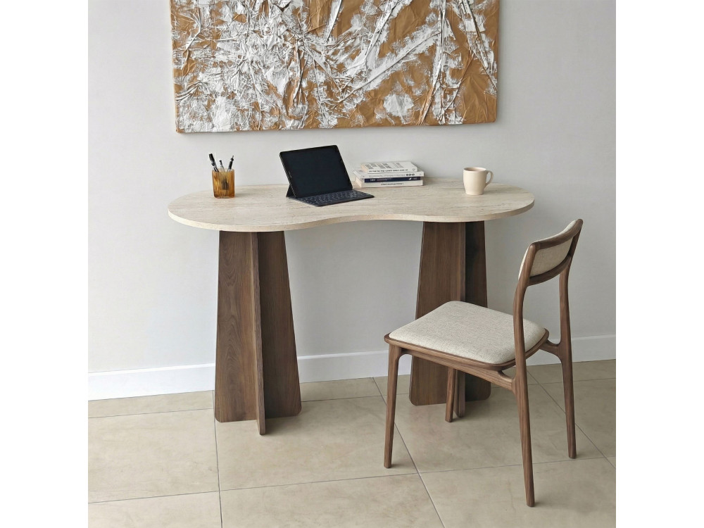 Secretária de madeira "Infini" - 120 x 60 x 75 cm - Travertino