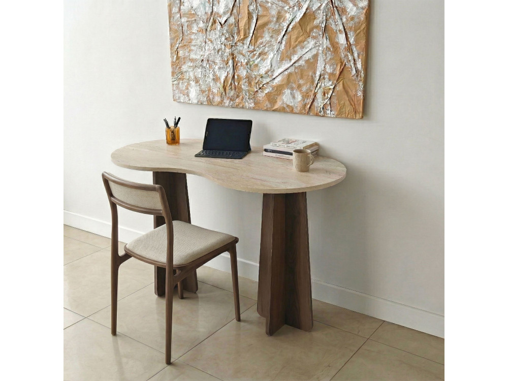 Secretária de madeira "Infini" - 120 x 60 x 75 cm - Travertino