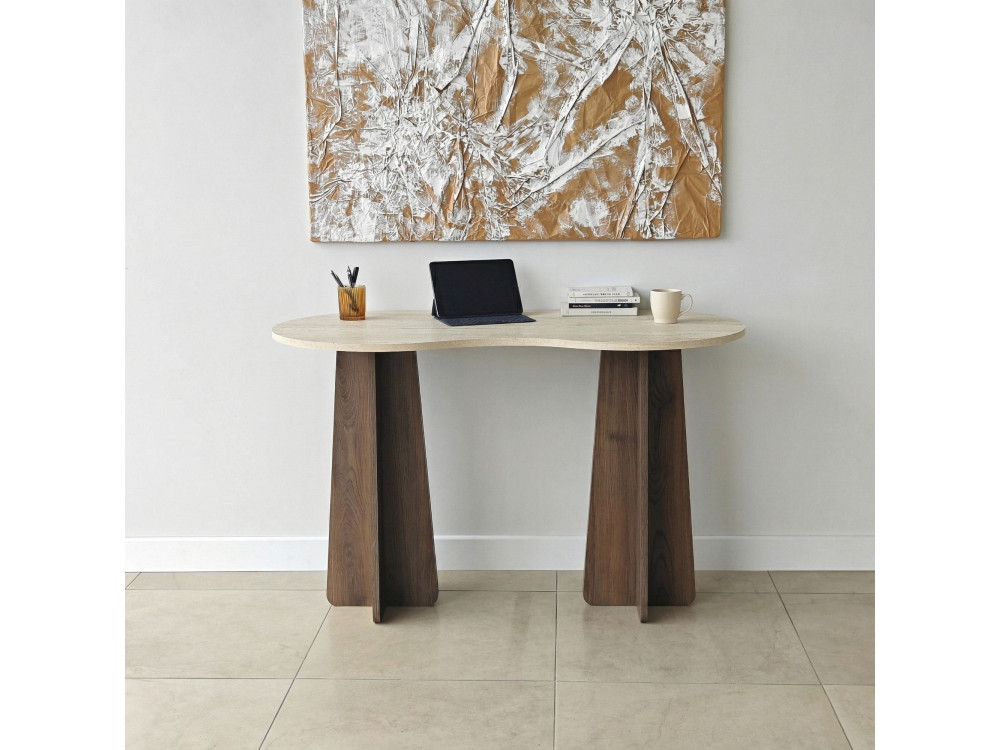 Secretária de madeira "Infini" - 120 x 60 x 75 cm - Travertino