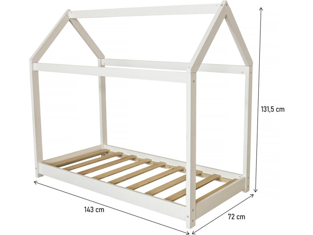 Cama cabine para crianças "Camilla" - 140 x 70 cm - Branca