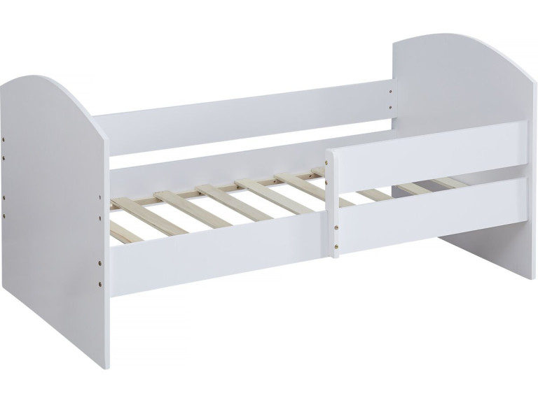 Cama infantil com barreira "Victoria" - Madeira - Branca - 80 x 160 cm