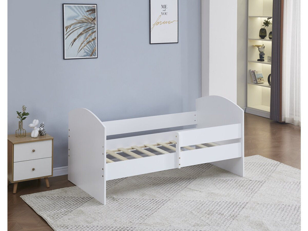 Cama infantil com barreira "Victoria" - Madeira - Branca - 80 x 160 cm