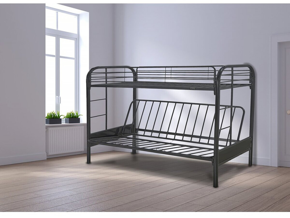Cama mezanino "POLO" - 90 x 190 cm - Preto