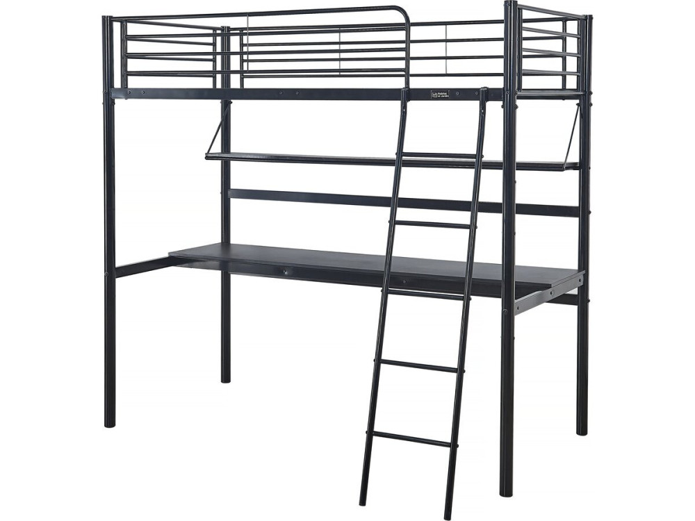 Cama alta com secretária "Alona" - 90 x 190 cm - Preto