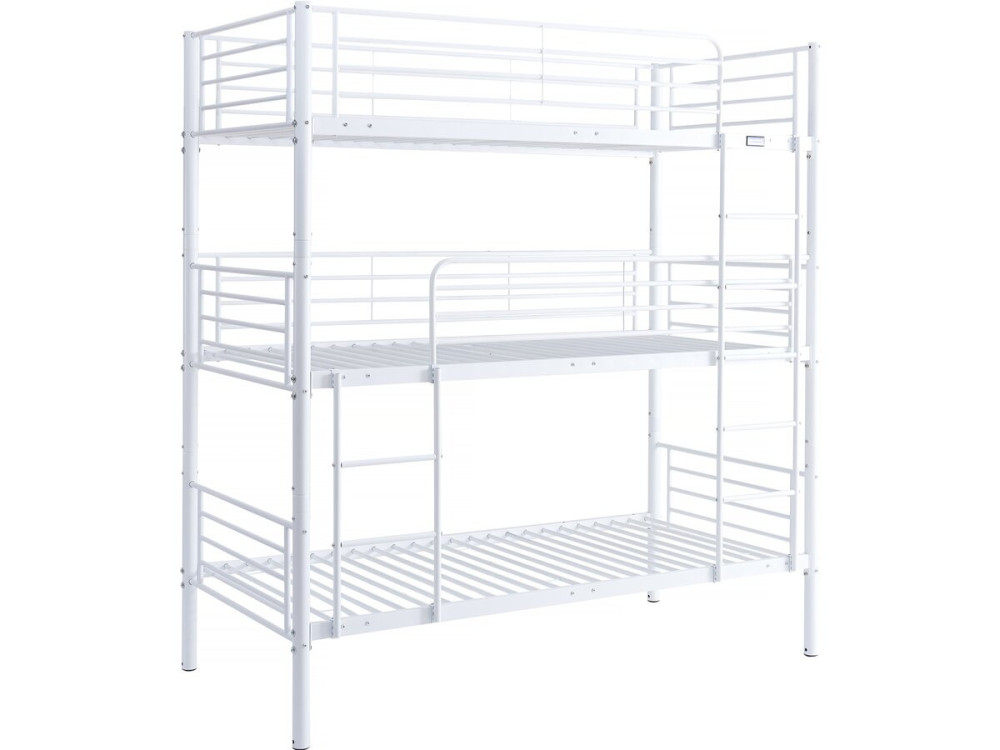 Beliche triplo em metal "Havin" - 90 x 190 cm - Branco