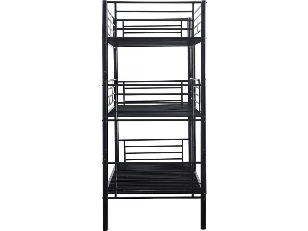 Beliche triplo de metal "HAVIN" - 90 x 190 cm - Preto
