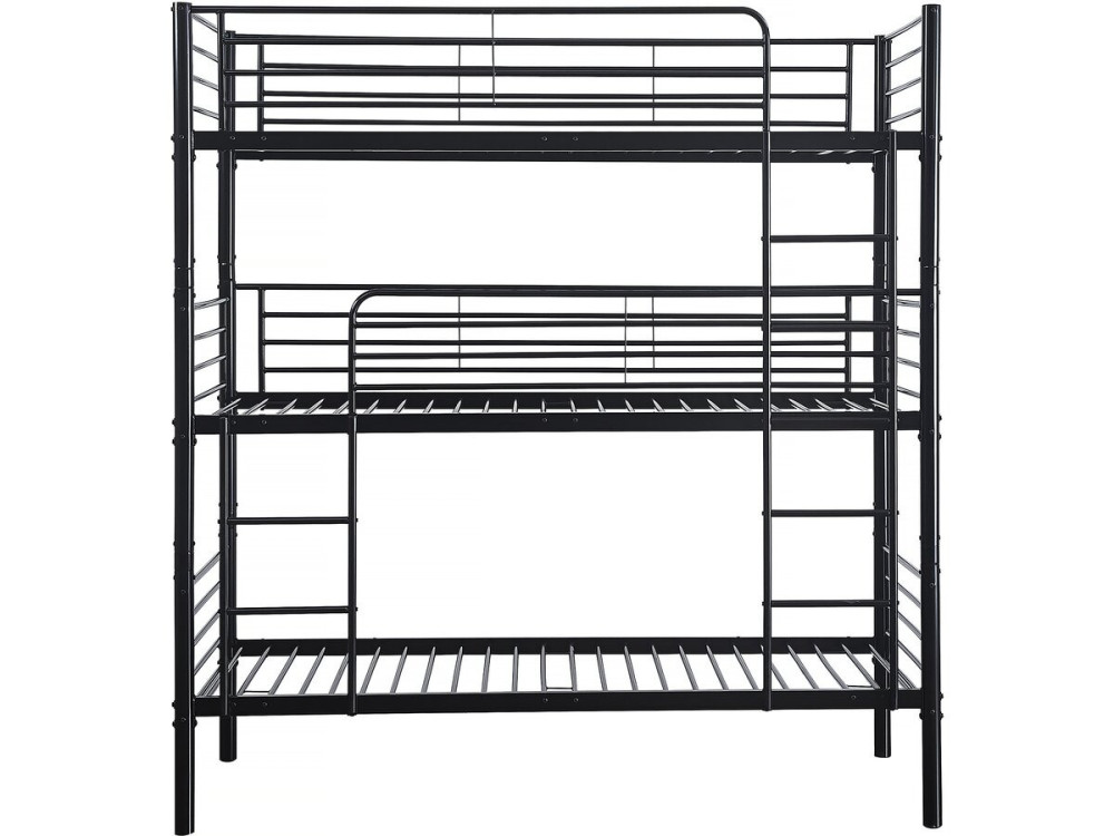 Beliche triplo de metal "HAVIN" - 90 x 190 cm - Preto