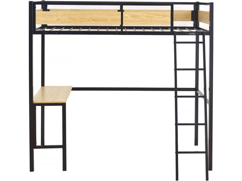 Cama mezanino “Ethan” com mesa - 90 x 190 cm - Preto