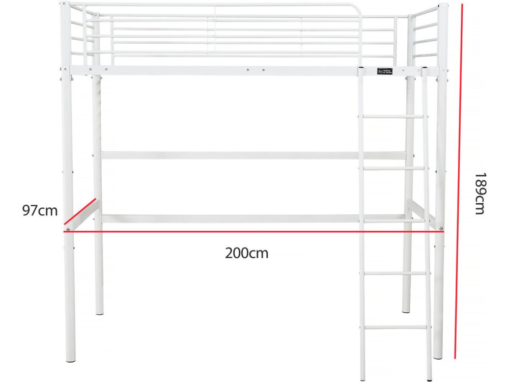Cama mezanino "Alora" - 90 x 190 cm - Branco