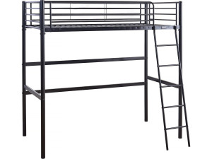 Cama alta de metal "Alora" - 90 x 190 cm - Preto