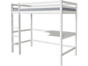 Cama infantil com mezanino e secretária "Ângela" 90 x 190 cm - Branca