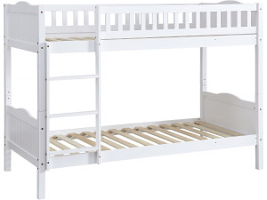 Beliche infantil "Gabriel" - Madeira - Branco - 90 x 190 cm
