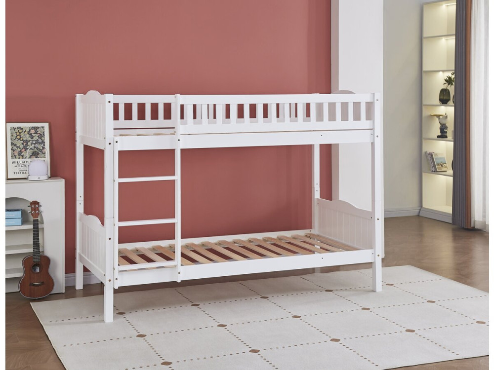 Beliche infantil "Gabriel" - Madeira - Branco - 90 x 190 cm