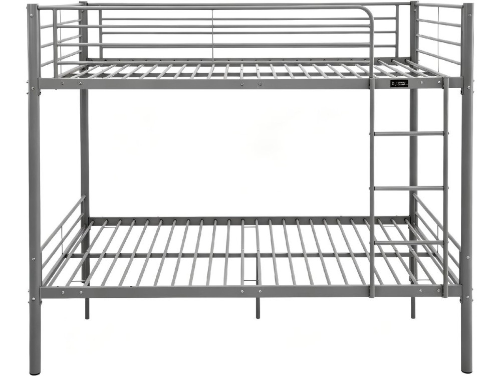 Cama de beliche dupla "Adam" com estrado de molas - 140 x 190 cm - Cinzento