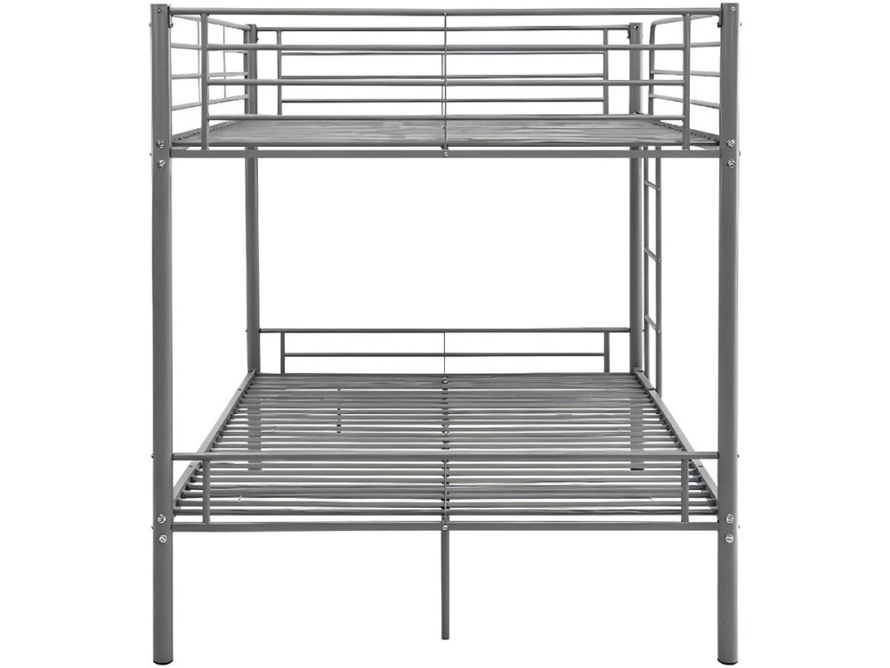 Cama de beliche dupla "Adam" com estrado de molas - 140 x 190 cm - Cinzento