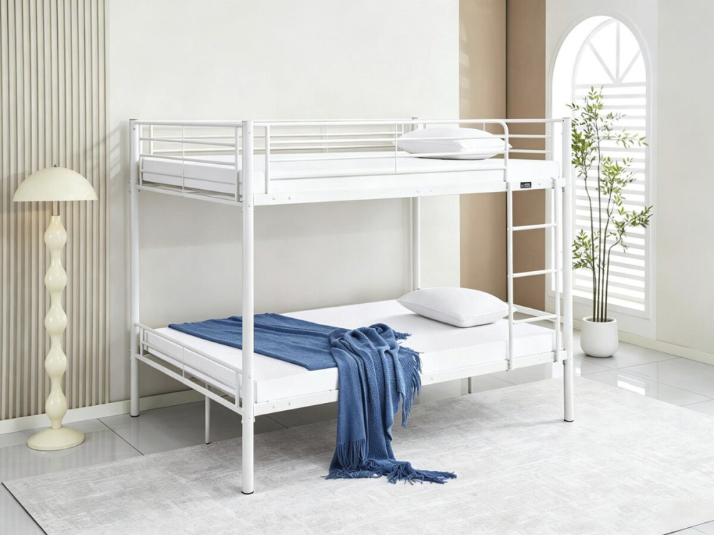 Beliche duplo "Adam" com estrado de molas - 140 x 190 cm - Branco