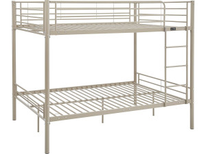 Cama de beliche dupla "Adam" com estrado de molas - 140 x 190 cm - Taupe
