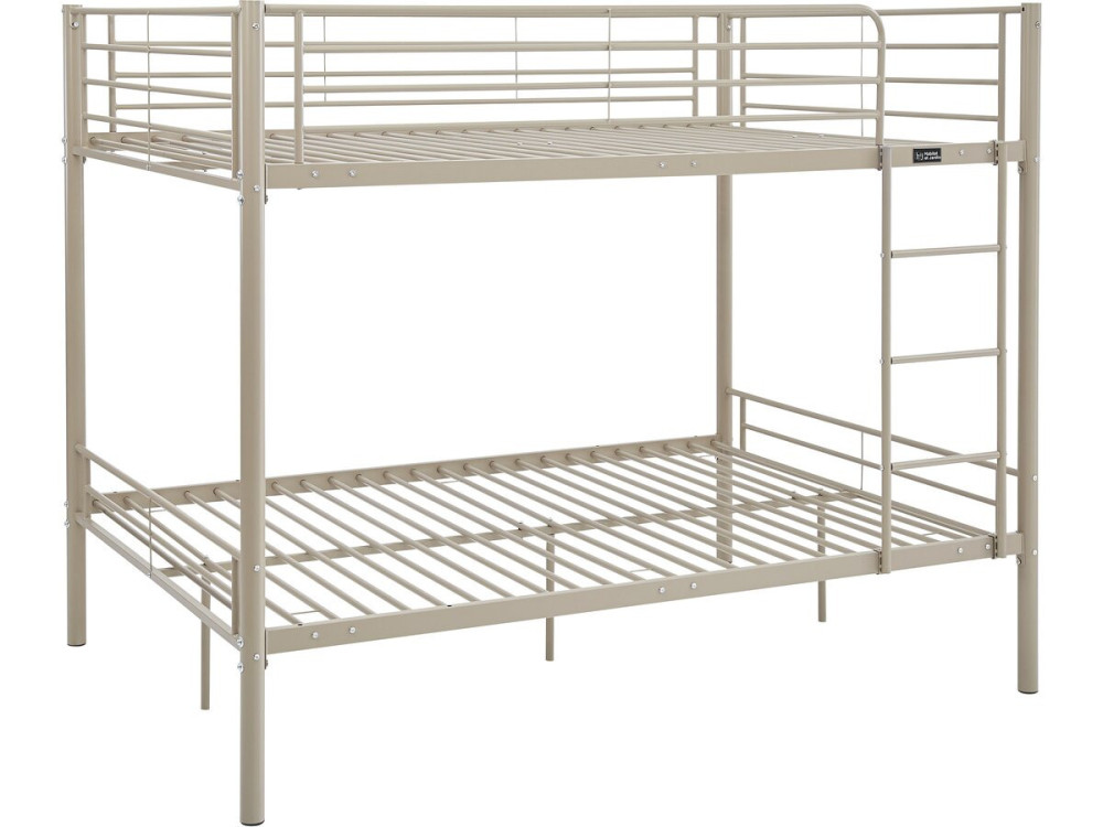 Cama de beliche dupla "Adam" com estrado de molas - 140 x 190 cm - Taupe