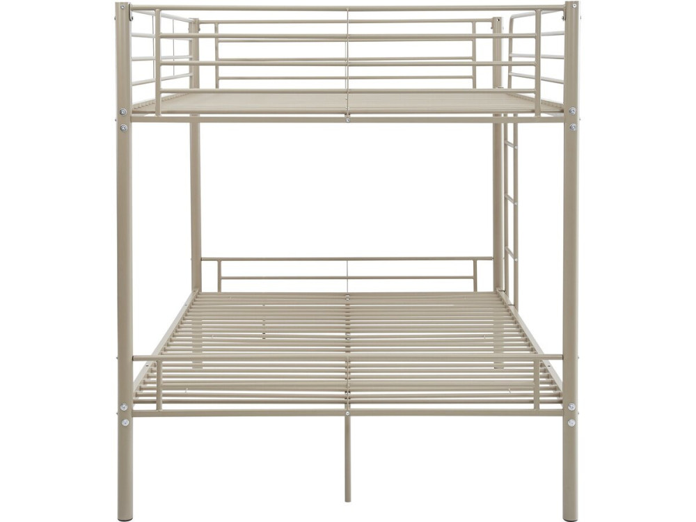 Cama de beliche dupla "Adam" com estrado de molas - 140 x 190 cm - Taupe