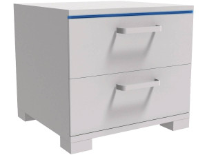 Mesa de cabeceira LED "Karina" - 41 x 38 x 39 cm - Branco