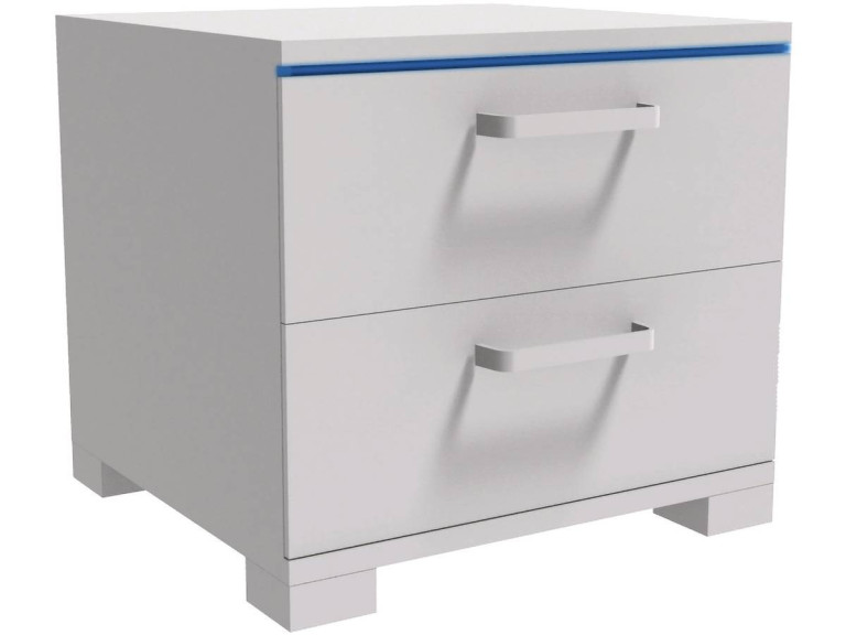 Mesa de cabeceira LED "Karina" - 41 x 38 x 39 cm - Branco