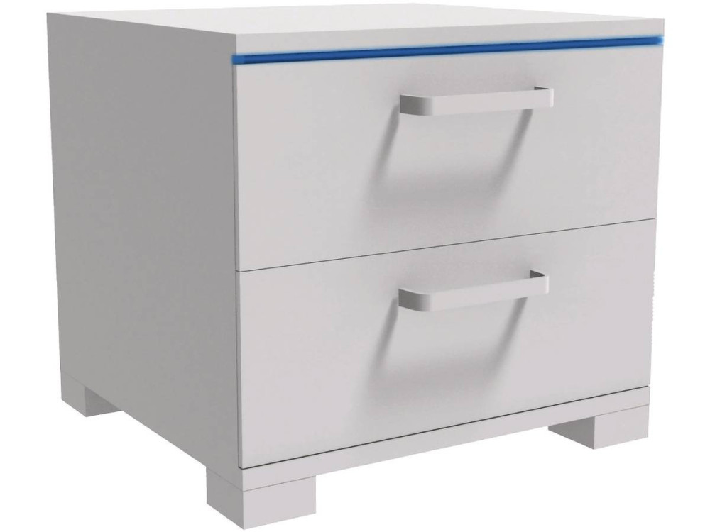 Mesa de cabeceira LED "Karina" - 41 x 38 x 39 cm - Branco