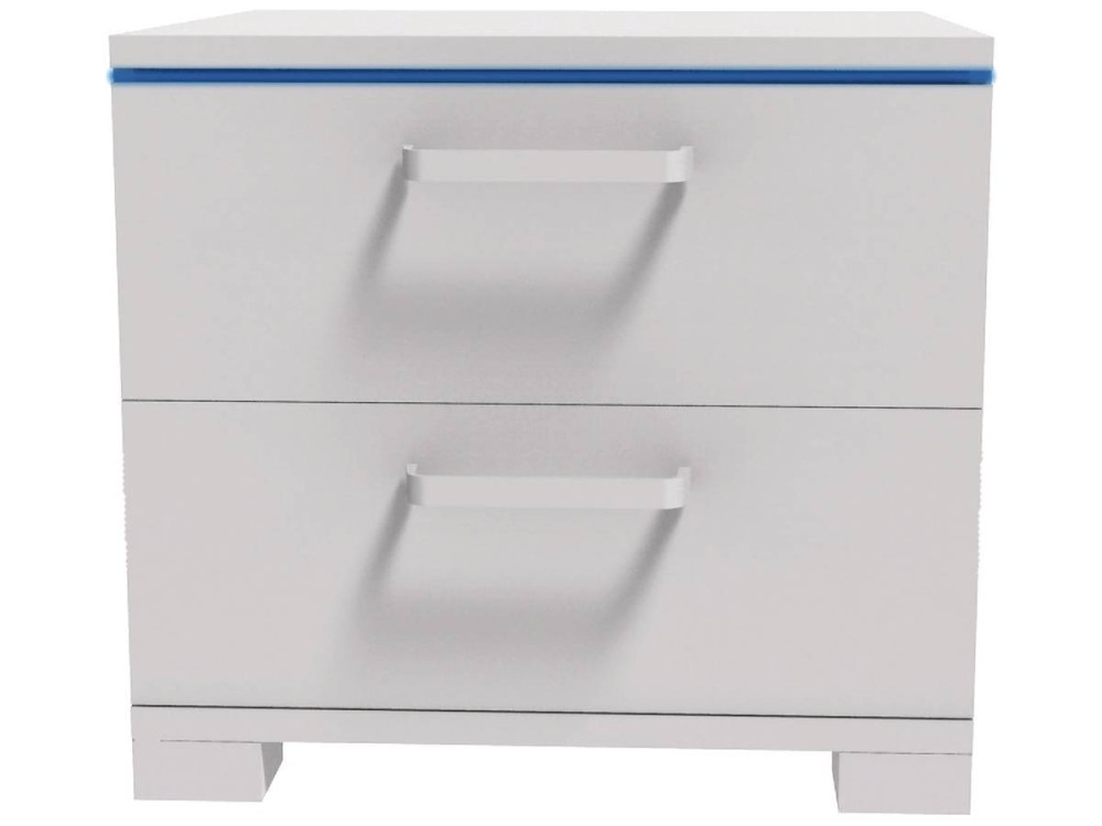 Mesa de cabeceira LED "Karina" - 41 x 38 x 39 cm - Branco