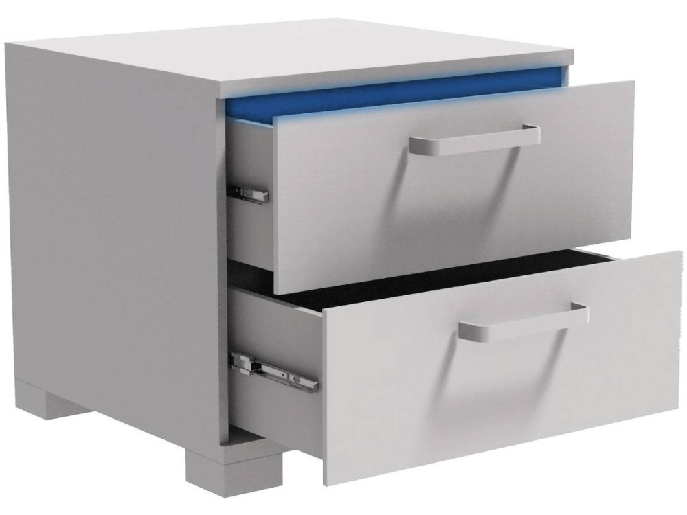 Mesa de cabeceira LED "Karina" - 41 x 38 x 39 cm - Branco