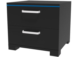Mesa de cabeceira LED "Karina" - 41 x 38 x 41,5 cm - Preto