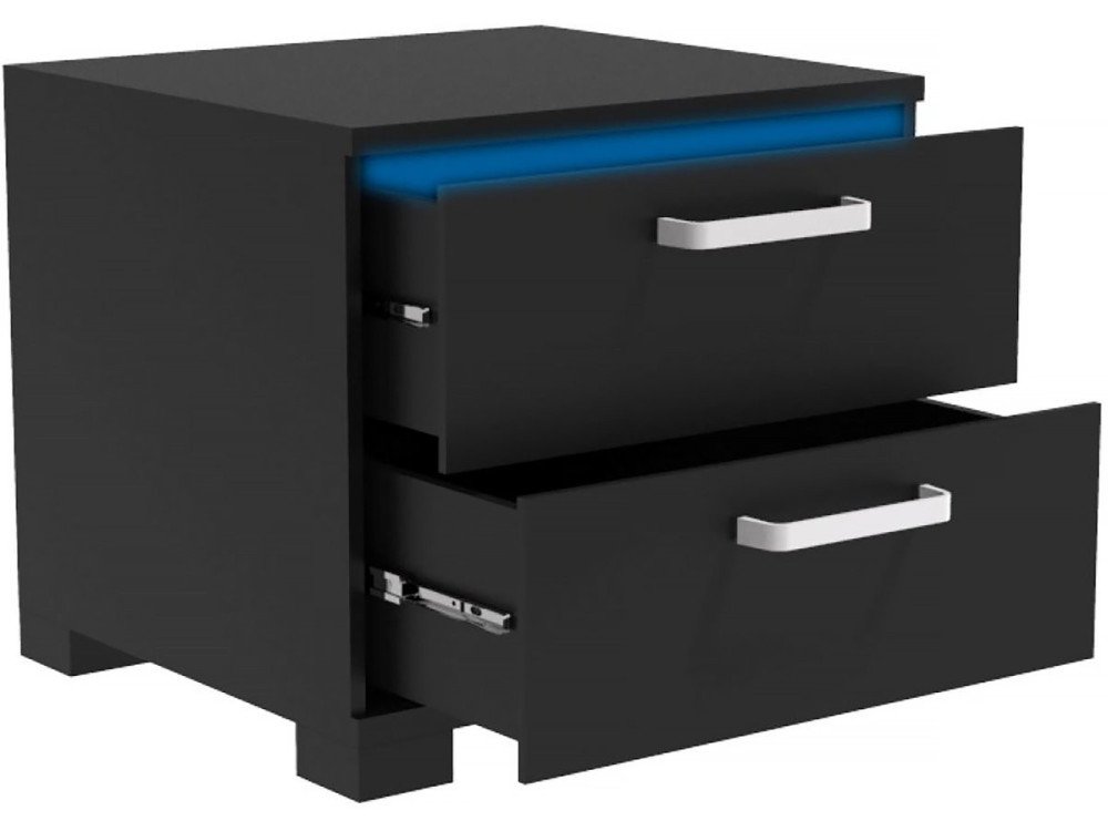 Mesa de cabeceira LED "Karina" - 41 x 38 x 41,5 cm - Preto