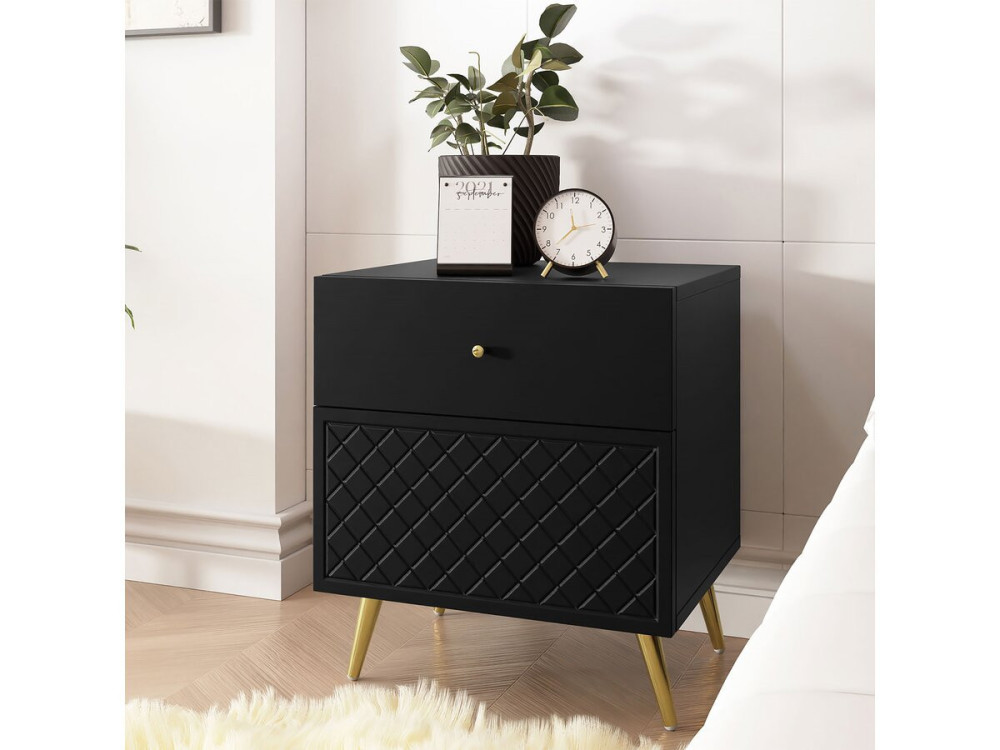 Mesa de cabeceira "Temerra" 50 x 42 x 57 cm - Preto