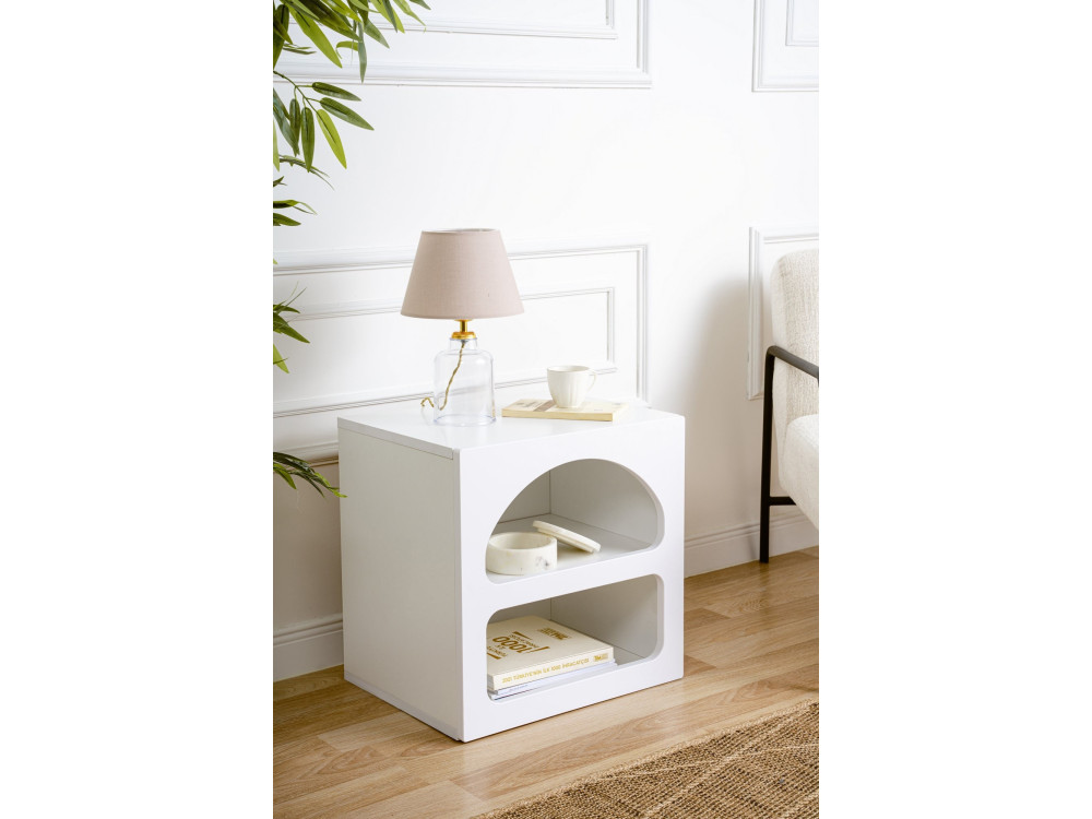 Mesa de cabeceira de madeira "Lorin" 50 x 40 x 50 cm - Branco